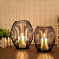 Black Lantern Candle Holder Vintage Iron Candle Ornament Romantic Candle Holder Shooting Props Home Table Decoration