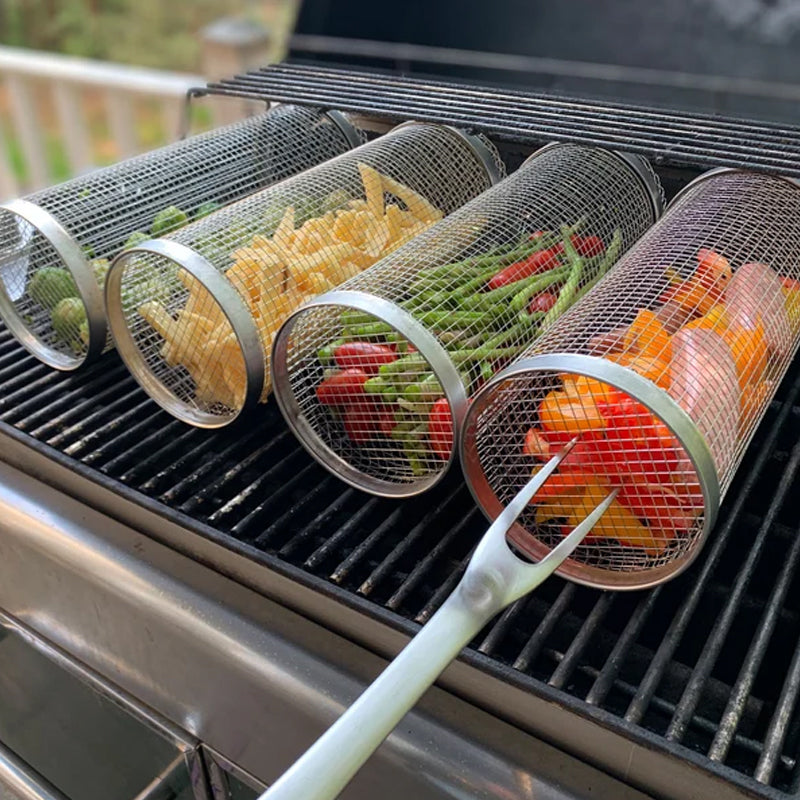 Stainless Steel Rolling BBQ Grill
Basket