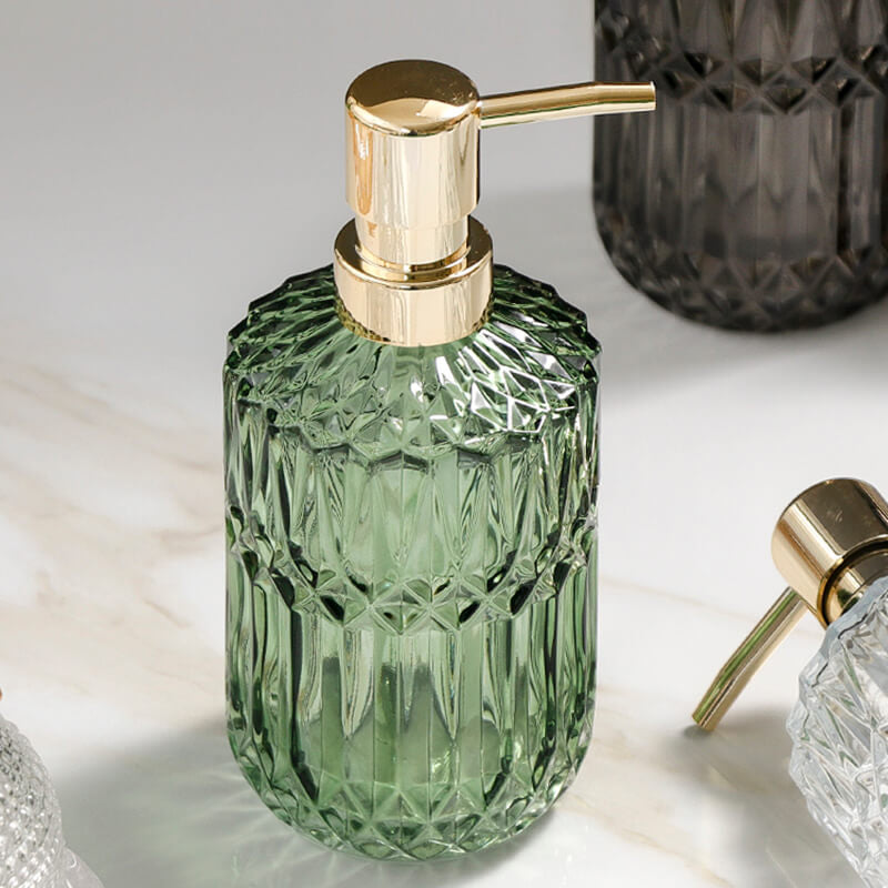 Diamond Pattern Glass Soap
Dispenser