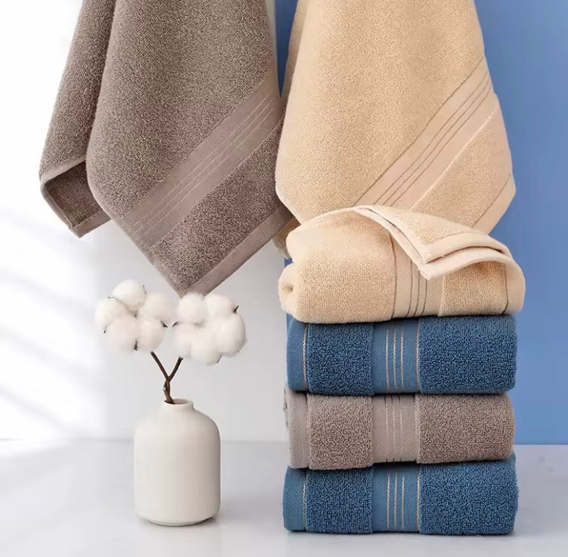 Thickened Cotton Towel With Strong Water Absorption Universal Towel For Adults And Children Solid ColorSkin Friendly Towel