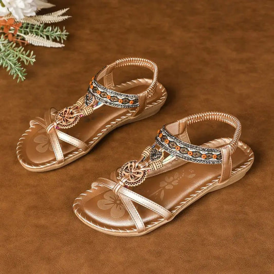 Zeyla - Boho Rhinestone Butterfly Flat
Sandals