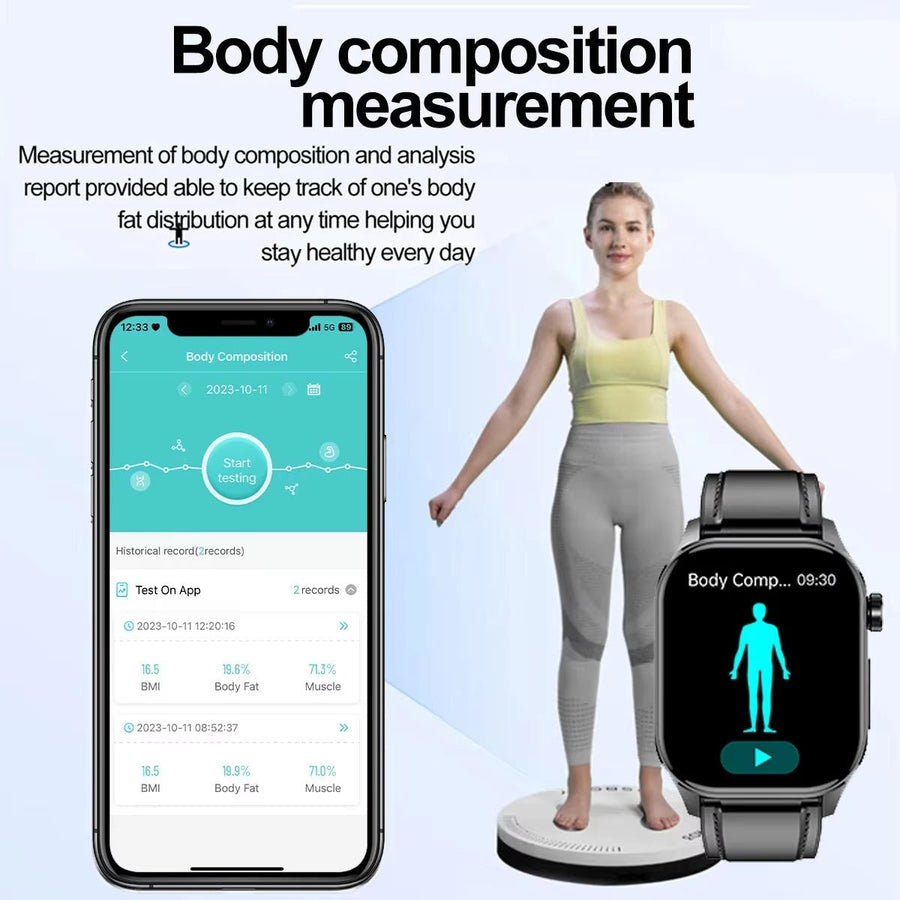 Smartwatch For Seniors Blood Pressure Sugar Health
Management